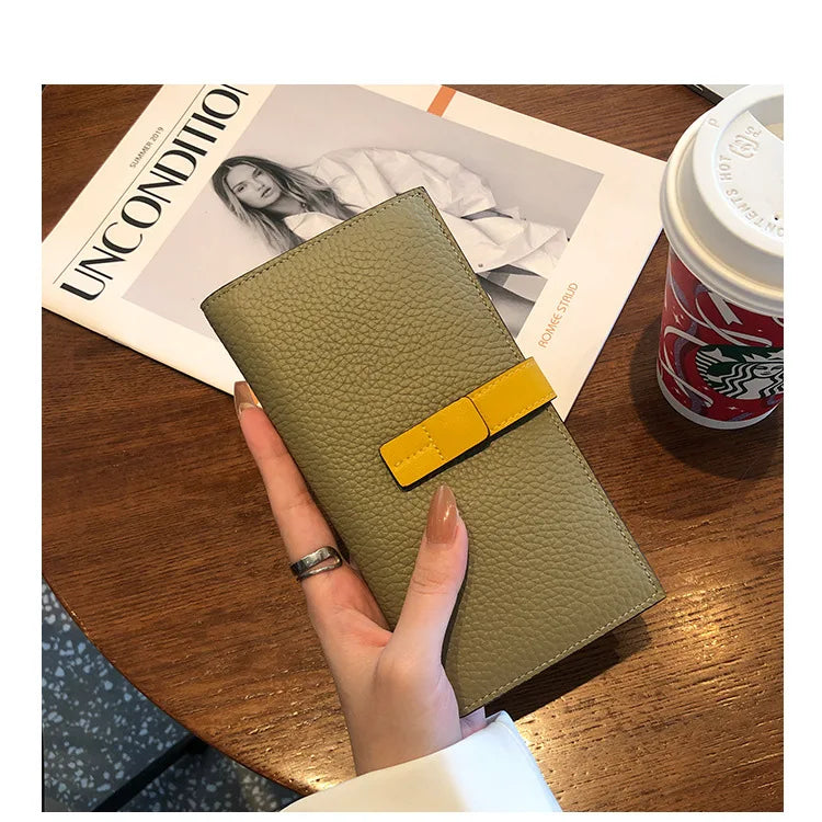 New Arrive 2025 Women's Genuine Leather Wallets Fashion Long Wallets Multifunction Purses Luxury Clutch Bags Card Holder B350 Your Shop Mania