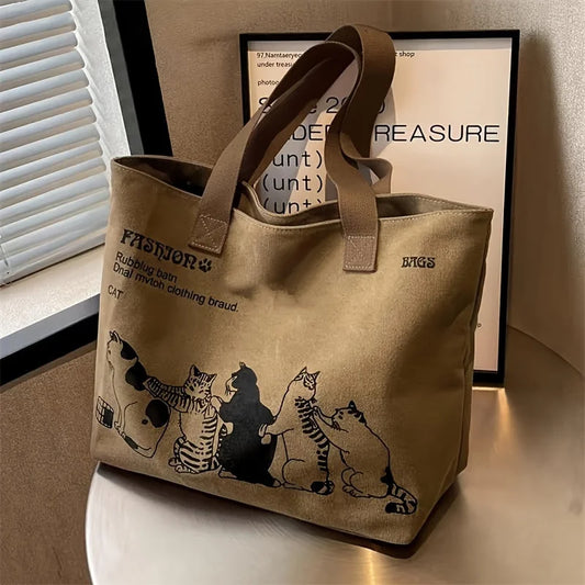 Women's Canvas Tote Bag Fashionable Spacious Durable Shoulder Bag with Zipper Closure and Classic Design Perfect for Work Your Shop Mania