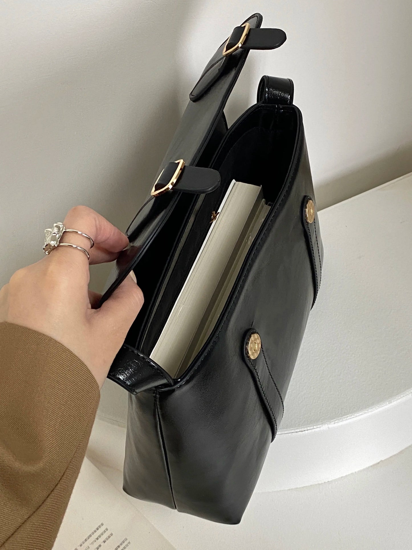 Vintage Women's Shoulder Bag Large Capacity Ladies Tote Purse Handbags Pu Leather Female Messenger Bags College Girls Book Bag Your Shop Mania