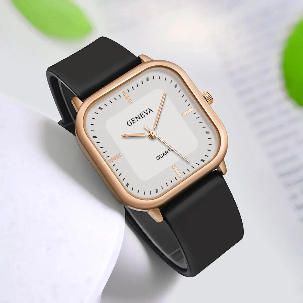 Fashion Women's Casual Elegant Simple Square Quartz Silicone Watch Gift for Men and Women Your Shop Mania