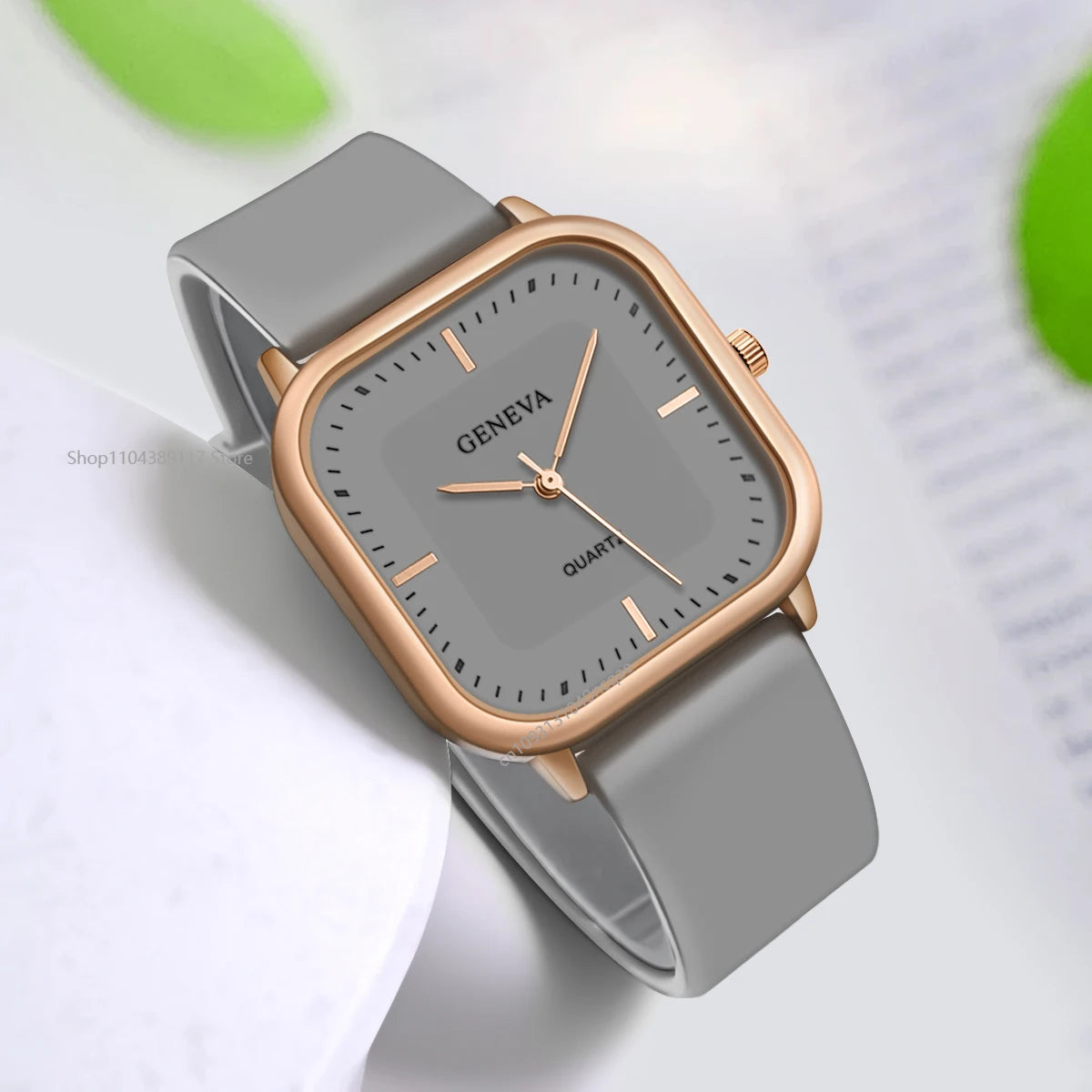 Fashion Women's Casual Elegant Simple Square Quartz Silicone Watch Gift for Men and Women Your Shop Mania