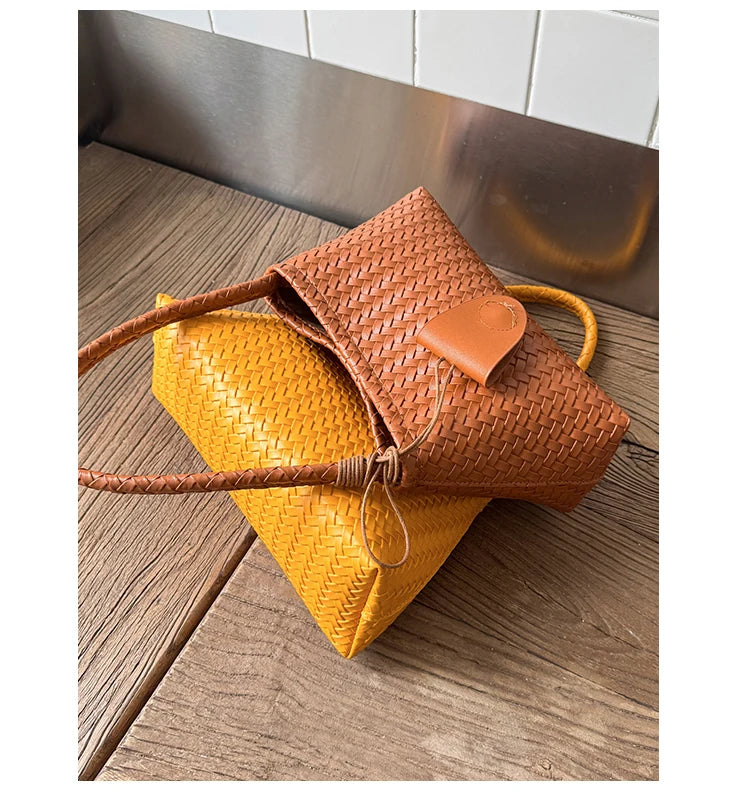 Casual Large Capaci Woven Bag Women's Summer Versatile Single oulder Underarm Bag Sli Buet Bag Briti Sle Handbag Your Shop Mania